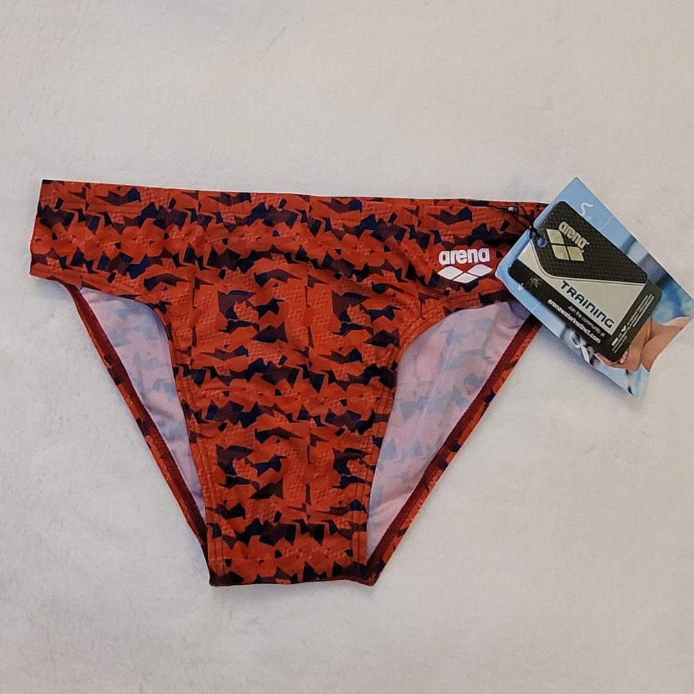 Arena Men's Network Swim Brief Size 30 New With Tag Red and Blue Rare